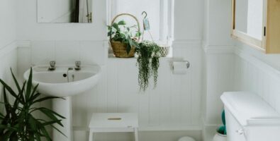 An elegant bathroom - all in white.