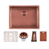 600x450mm Rose Gold Handmade Single Bowl Kitchen Sink