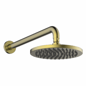 200mm Round Brass Horizontal Wall Shower in Brushed Brass
