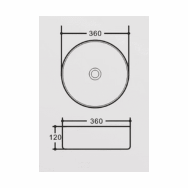 360x360x120mm Forest Green Above Counter Ceramic Basin