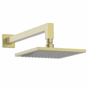 Brass Horizontal Square Wall Shower 200mm in Brushed Brass