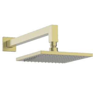 Brass Horizontal Square Wall Shower 200mm in Brushed Brass