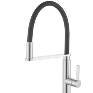 KENZO Kitchen Sink Mixer Tap in Chrome with Black Hose