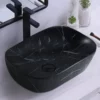 465x320mm Matte Black Marble Above Counter Basin