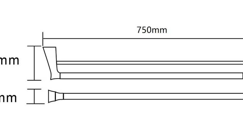 EXON 750mm Double Towel Rail - Matte Black