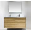 VT NUTRO 1200 Double Bowl Light Oak Wall Hung Vanity