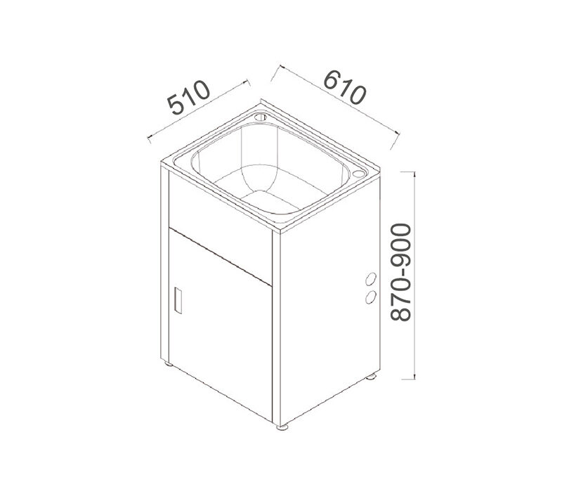 LAVASSA Laundry Trough & Cabinet 45L