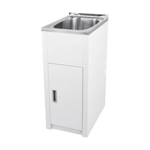 LAVASSA Slimline Metal Laundry Trough& Cabinet 30L