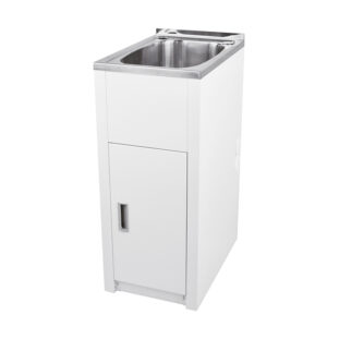 LAVASSA Slimline Metal Laundry Trough& Cabinet 30L