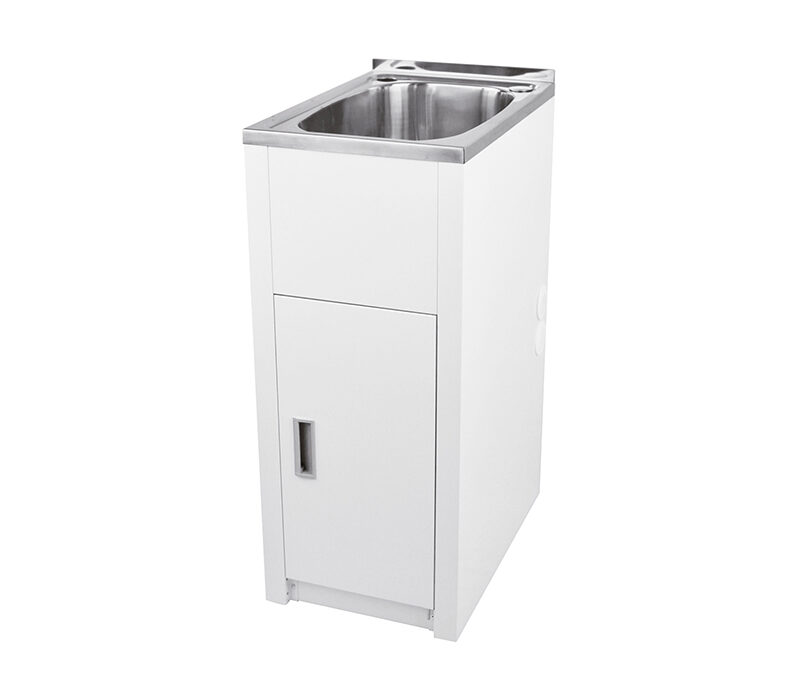 LAVASSA Slimline Metal Laundry Trough& Cabinet 30L