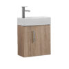 PICCOLO 500W Light Oak Slim Compact Wall Hung Vanity