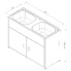 LAVASSA Double Bowl Laundry Trough & Cabinet 2x45L