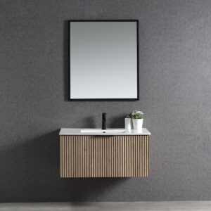 VIVO 900 Groove Light Oak Wall Hung Vanity