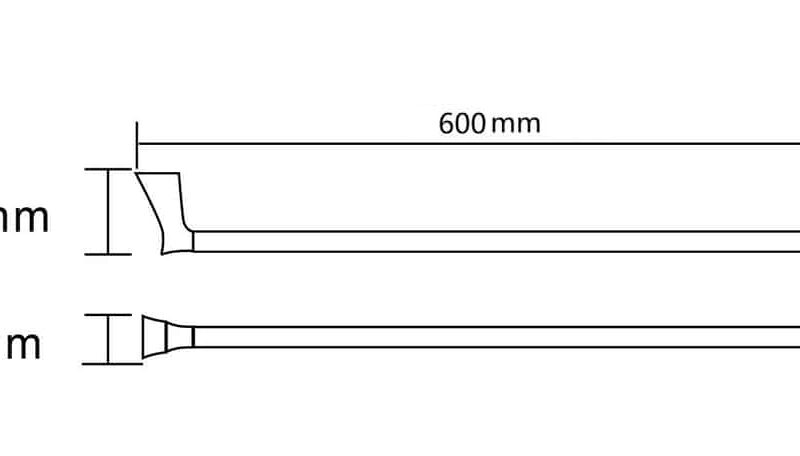EXON 600mm Single Towel Rail - Matte Black