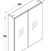 BELLA 600mm Mirrored Shaving Cabinet White