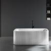 PIAZA 1500/ 1700 Fluted Rectangle Free Standing Matte White Bathtub