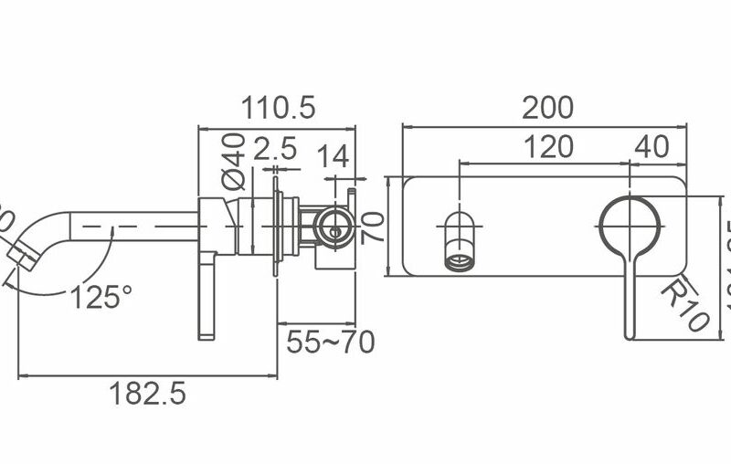 KENZO Basin/ Bath Wall Mixer and Spout Set