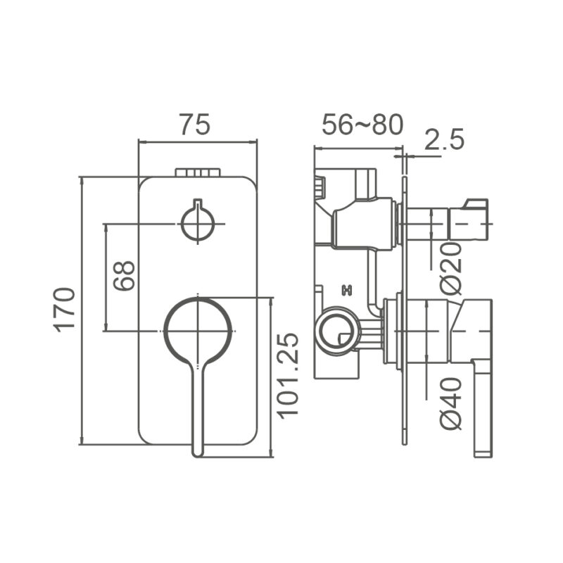 KENZO Shower/ Bath Diverter Mixer