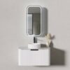 PIAZA 900mm Fluted Wall Hung Vanity - White