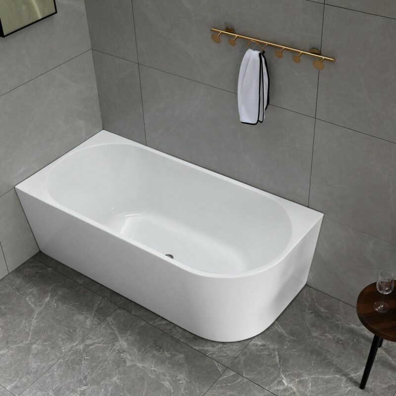 Victor 1500mm Left Hand Corner Freestanding Bathtub - overflow option