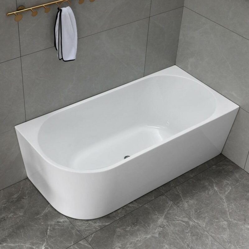 Victor 1500mm Right Hand Corner Freestanding Bathtub - overflow option