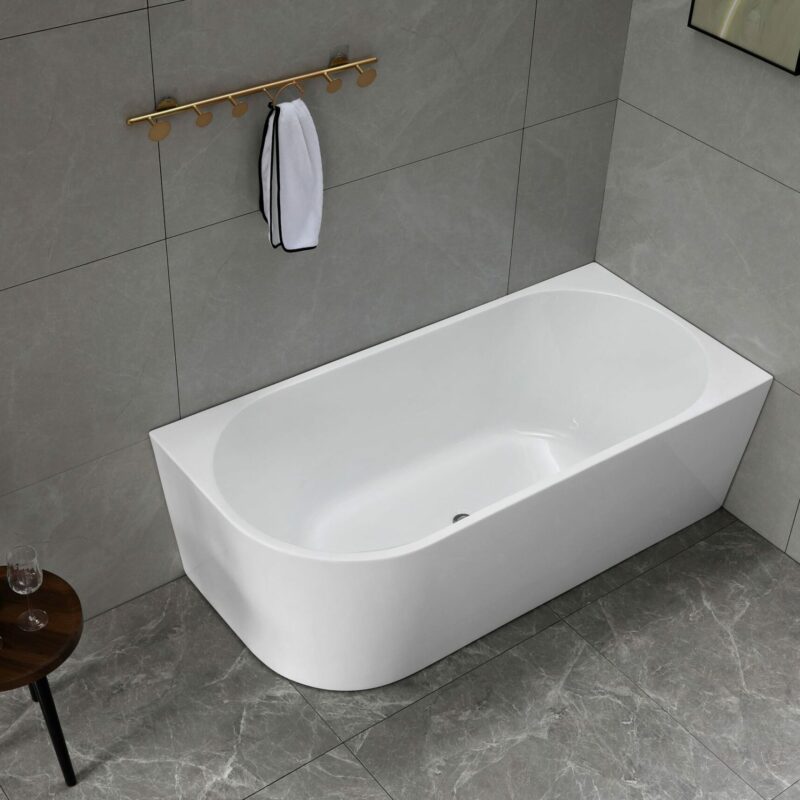 Victor 1500mm Right Hand Corner Freestanding Bathtub - overflow option