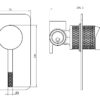 TIARA Knurled Shower/ Bath Wall Mixer