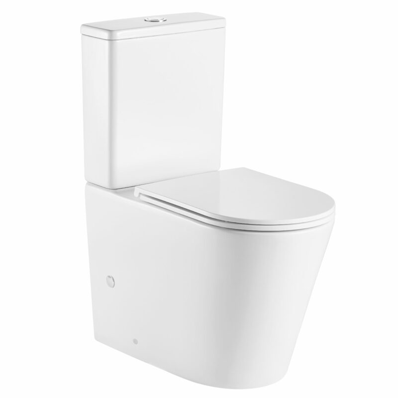 Atlas Rimless Raised Height Back To Wall Toilet Suite