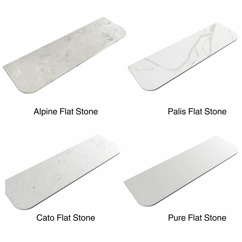 Curva 1800mm Curved Fluted Floor Standing White Vanity