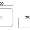 500* 390* 130mm rectangular Above Counter Basin Gloss White