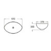570* 370* 200mm Oval Above Counter Basin Gloss White