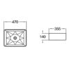 470* 355* 140mm Above Counter Basin Gloss White
