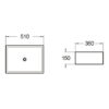 510* 360* 150mm rectangle Above Counter Basin Gloss White