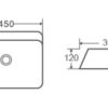 450* 390* 120mm rectangular Above counter Basin Gloss White