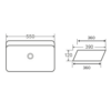 550* 390* 120mm Above counter Basin Gloss White