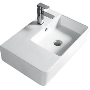 605* 410 mm Right hand-side Above Counter/ Wall Hung Basin Gloss White