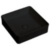 Square 375mm Grooved Above Counter Basin Matte Black