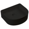 400x352mm Fluted Above Counter Basin Matte Black