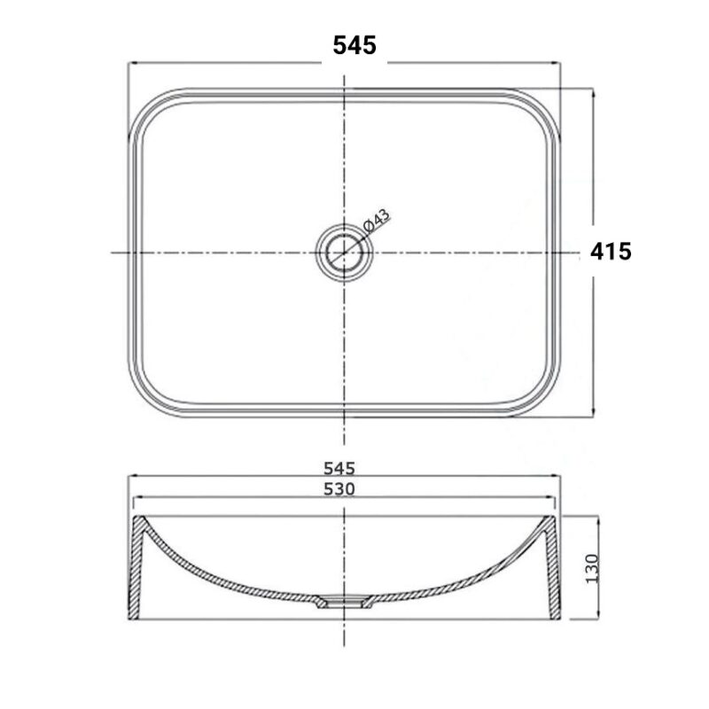 Sternhagen 545x415mm Black SeeRose Above Counter Basin Sani-Quartz