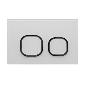 R&T cistern Square Glass Dual Flush Button in White/ Black