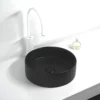 Round 360mm Fluted Matte Black Counter Top Basin