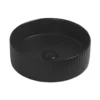 Round 360mm Fluted Matte Black Counter Top Basin