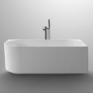 BENITA 1500mm Fluted Right Hand Corner Gloss White Bath Tub
