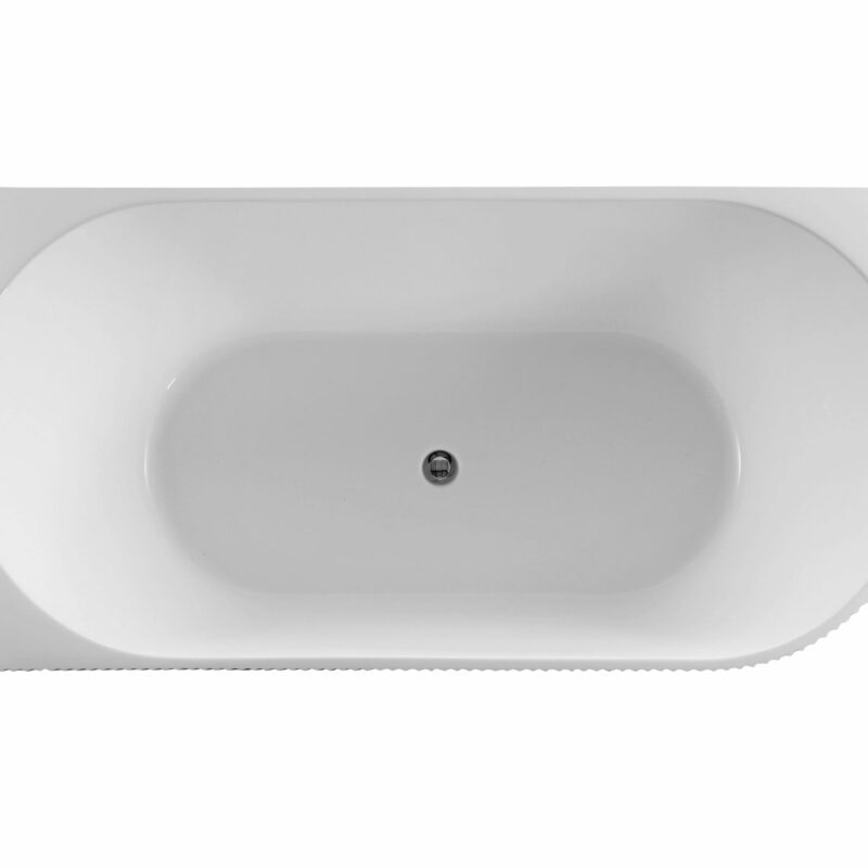 BENITA 1500mm Fluted Left Hand Corner Gloss White Bath Tub