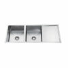 Atlas 1114* 440* 250mm Double Bowl Handmade Kitchen Sink Chrome