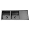 Atlas 1114* 440mm Double Bowl Handmade Kitchen Sink Black