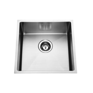 Atlas 450x450mm Square Single Bowl Handmade Kitchen Sink Chrome
