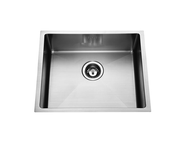 Atlas 550* 450mm Single Bowl Handmade Kitchen Sink Chrome