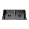 Atlas 760* 440mm Double Bowl Handmade Kitchen Sink Black