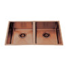 Atlas 760* 440mm Double Bowl Handmade Kitchen Sink Copper